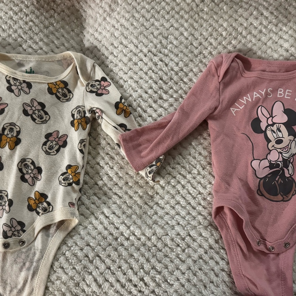 Disney Cream and Pink One Piece Bodysuits
